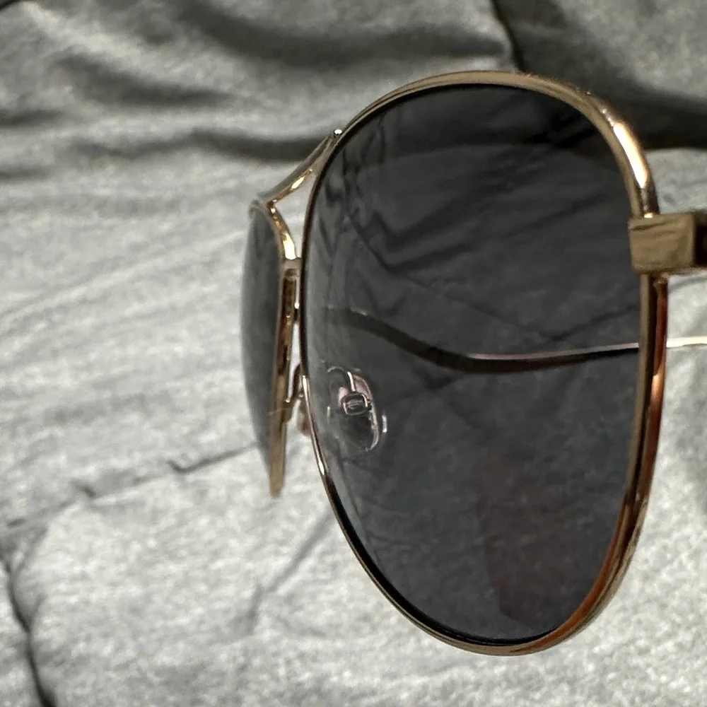 Jimmy Choo Essy J5GM9 Gold Frame Sunglasses with Black Polorized Lenses‎